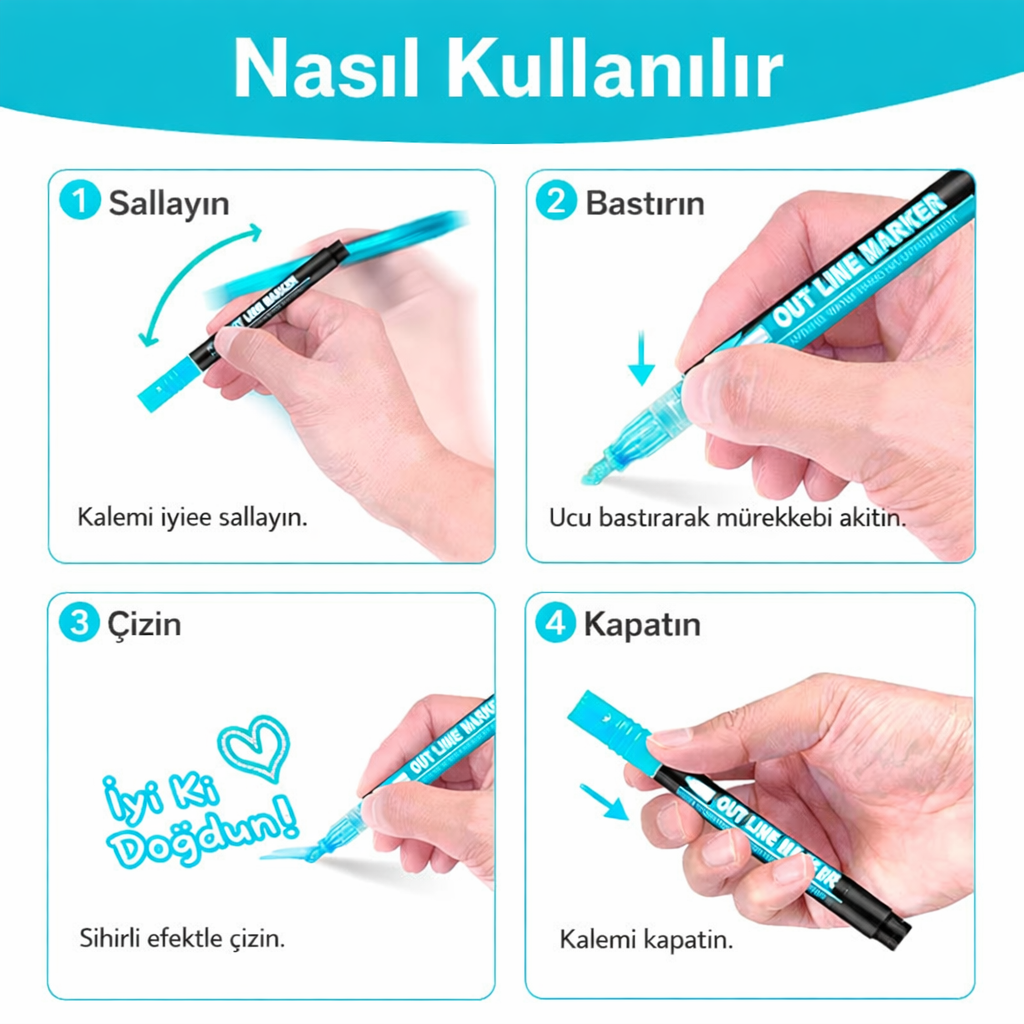 Çocukları Ekrandan Koparan ✨Sihirli Kalem® Seti (6 Renk)