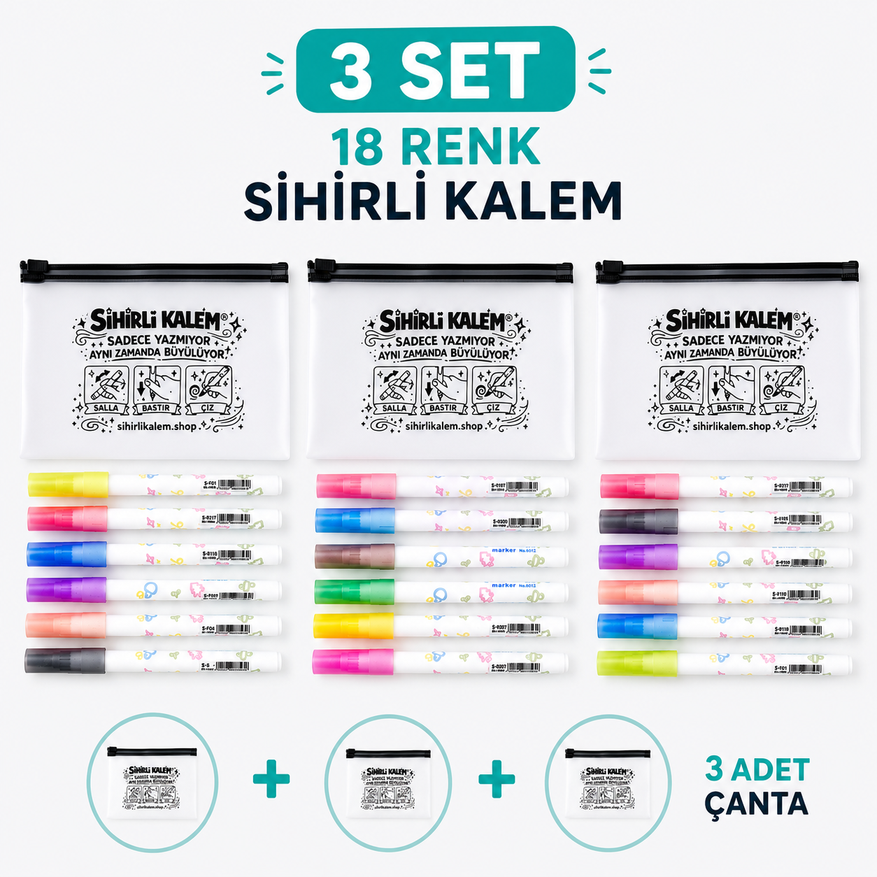 Çocukları Ekrandan Koparan ✨Sihirli Kalem® Seti (6 Renk)